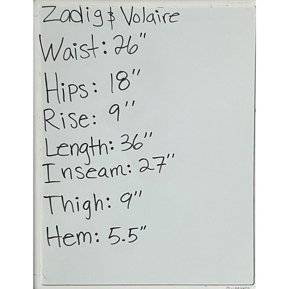 Zadig & Voltaire Paula Side Band Pants Size 26x27 Modern Edgy Pants Black Blue - Picture 5 of 5